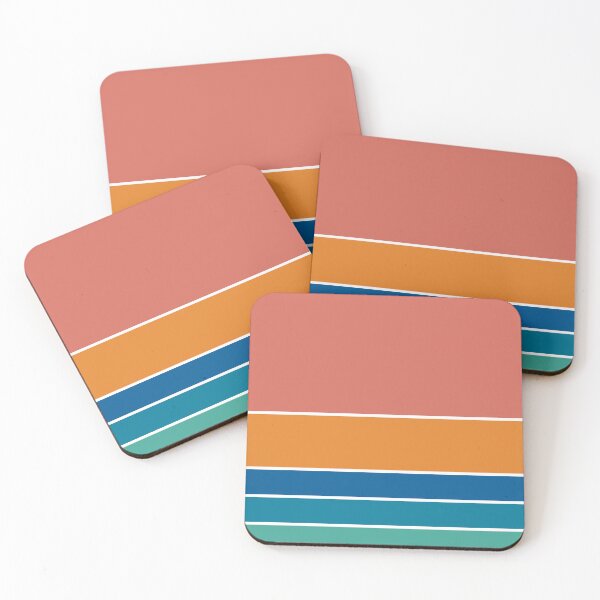 Item preview, Retro Beach Colors Beachy Boho Vibes Sunset Ocean Stripes 2/4 designed and sold by Beachy.