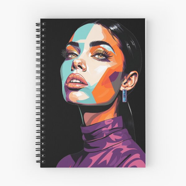 Item preview, Geometric Pop Art Woman - Neon Vector Portrait Design designed and sold by A-M-G-Shop.