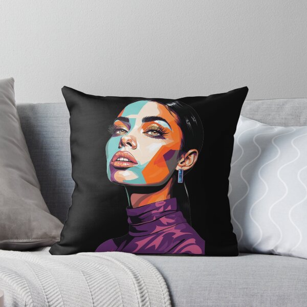 Item preview, Geometric Pop Art Woman - Neon Vector Portrait Design designed and sold by A-M-G-Shop.