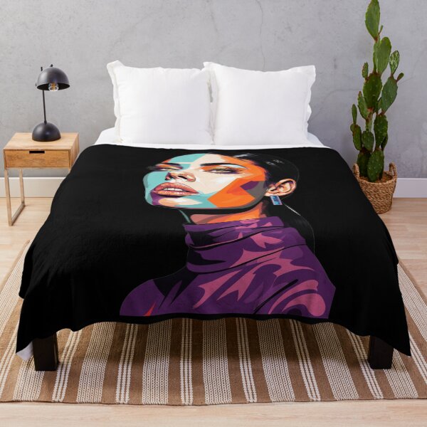 Item preview, Geometric Pop Art Woman - Neon Vector Portrait Design designed and sold by A-M-G-Shop.