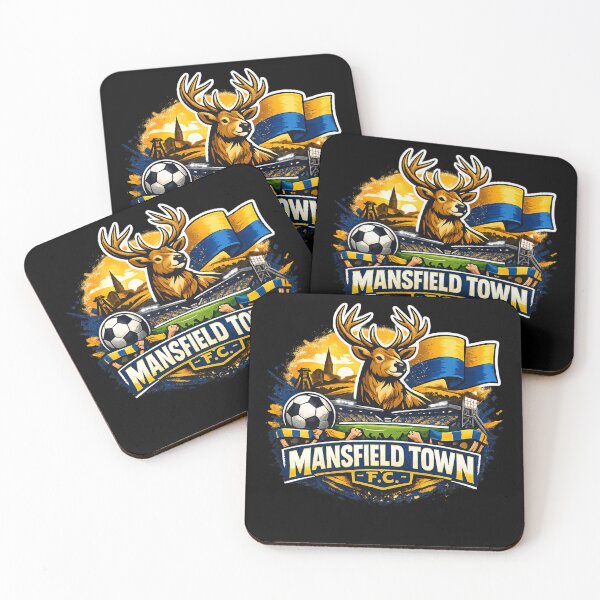 Item preview, Mansfield Town FC Stags Football Fan T-Shirt | Retro Deer Supporter Design | Yellow & Blue Match Day Apparel designed and sold by GarnerSupplyCo.