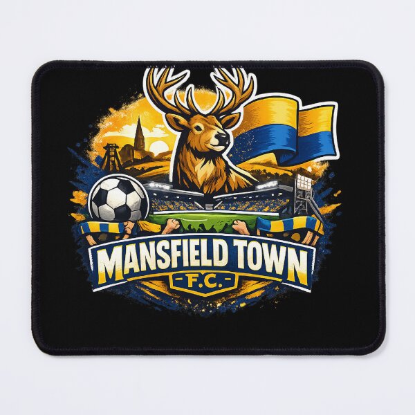 Item preview, Mansfield Town FC Stags Football Fan T-Shirt | Retro Deer Supporter Design | Yellow & Blue Match Day Apparel designed and sold by GarnerSupplyCo.