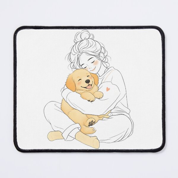 Item preview, Golden Retriever Love | Cozy Dog Cuddle Line Art designed and sold by Petsthetic.