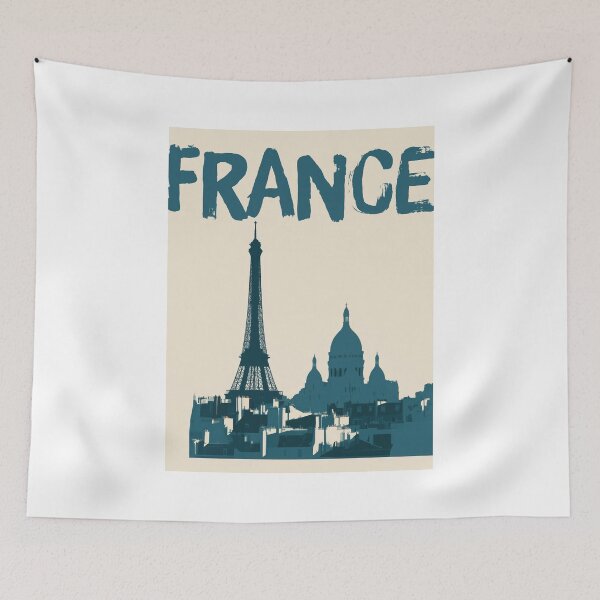 Item preview, France Paris Skyline, Vintage Eiffel Tower Wall Art designed and sold by MarkedArtPrints.