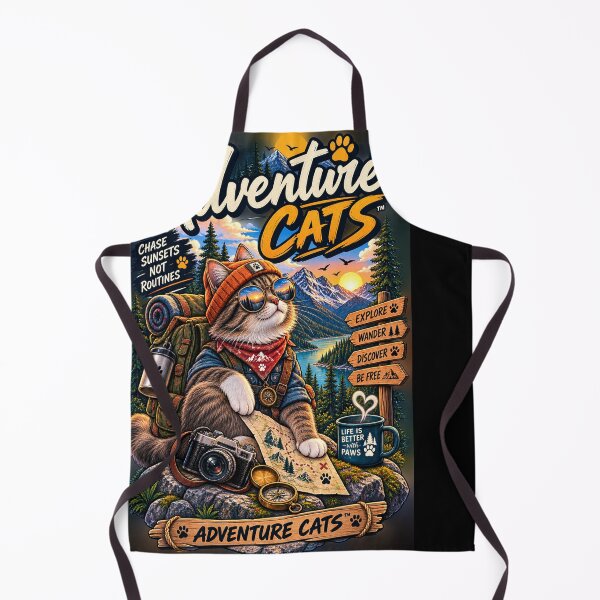 Item preview, Wild Explorer Cat Adventure Vintage Outdoor Travel Design designed and sold by TeeVibeHaus.