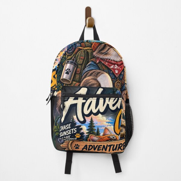 Item preview, Wild Explorer Cat Adventure Vintage Outdoor Travel Design designed and sold by TeeVibeHaus.