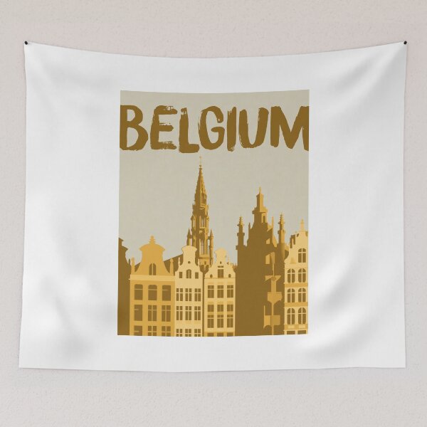 Item preview, Belgium Brussels Skyline, Vintage Grand Place Wall Art designed and sold by MarkedArtPrints.