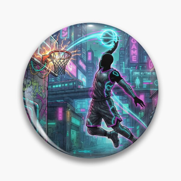 Item preview, Cyberpunk Alleyway Neon Basketball Futuristic Graphic Tee Design designed and sold by CourtVibe.