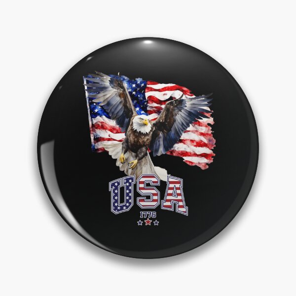 Item preview, Majestic American Bald Eagle with USA in Stars and Stripes designed and sold by AmericaFreedom.