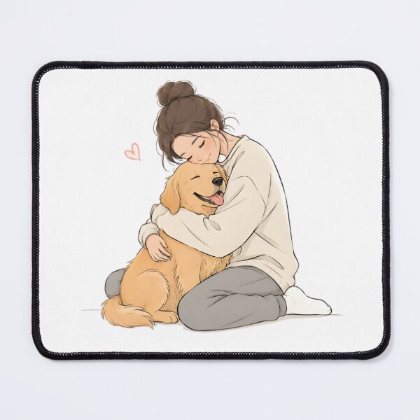 Item preview, Golden Retriever Love | Cozy Dog Cuddle Line Art designed and sold by Petsthetic.