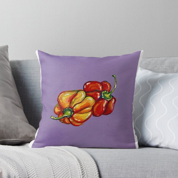 Item preview, Jamaican Scotch Bonnet Peppers Painting on Canvas with Acrylics designed and sold by RainyForecast.