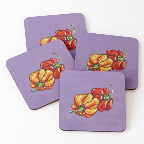 Item preview, Jamaican Scotch Bonnet Peppers Painting on Canvas with Acrylics designed and sold by RainyForecast.