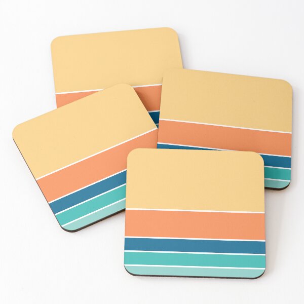 Item preview, Retro Beach Colors Beachy Boho Vibes Sunset Ocean Stripes 1/4 designed and sold by Beachy.