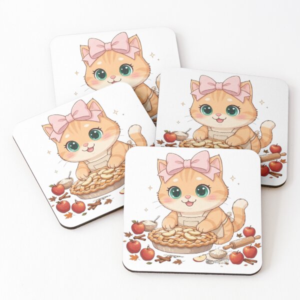 Item preview, Cute Fall Apple Pie Cat Baking Autumn Cozy Apples designed and sold by Luna's World - Moody Vibes Studio.