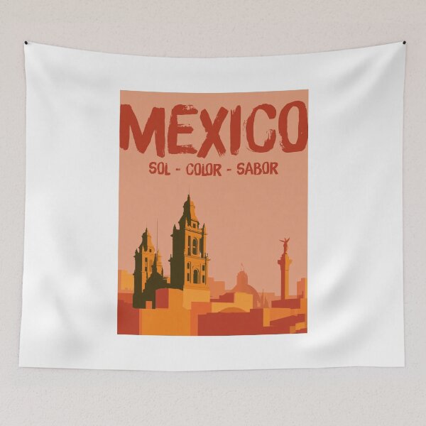 Item preview, Mexico City Skyline, Vintage Sunset Wall Art designed and sold by MarkedArtPrints.