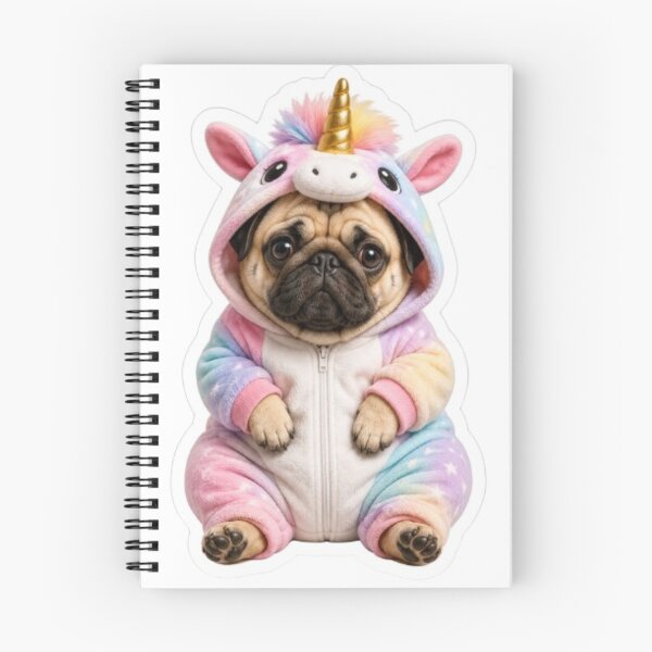 Item preview, Pug Dressed in Unicorn Onesie designed and sold by Snurly.