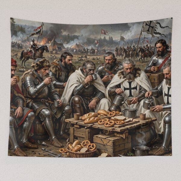 Item preview,  Grunwald Coffee Break - Funny Parody of Jan Matejko Battle of Grunwald 1410   designed and sold by Surviving Monday Club.