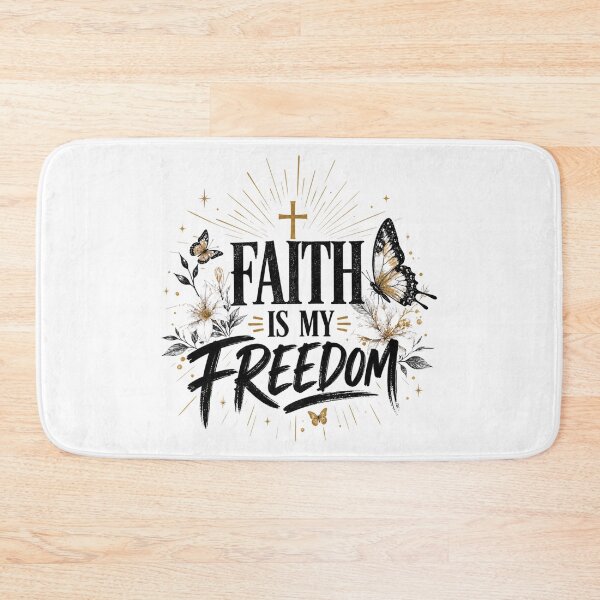 Item preview, Faith Is My Freedom Butterflies Christian Cross Design designed and sold by Rosie's Wildflower Boutique.