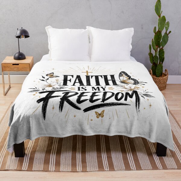 Item preview, Faith Is My Freedom Butterflies Christian Cross Design designed and sold by Rosie's Wildflower Boutique.