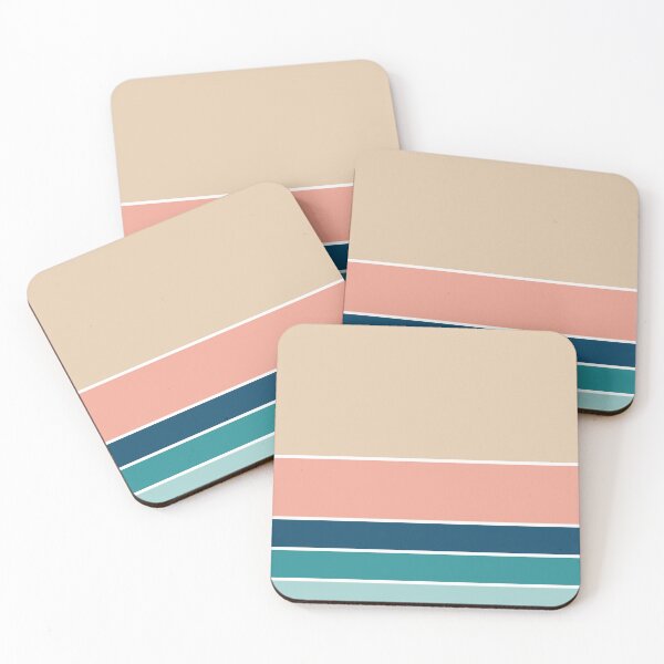 Item preview, Retro Beach Colors Beachy Boho Vibes Sunset Ocean Stripes 3/4 designed and sold by Beachy.