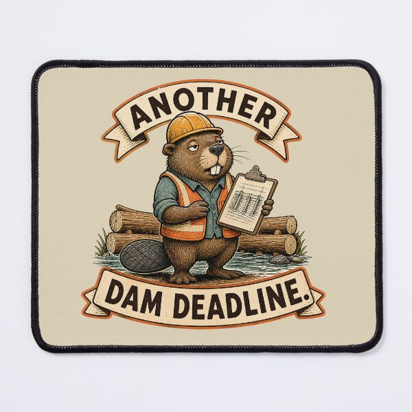 Item preview, Another Dam Deadline - Funny Beaver Construction Worker designed and sold by SVox.