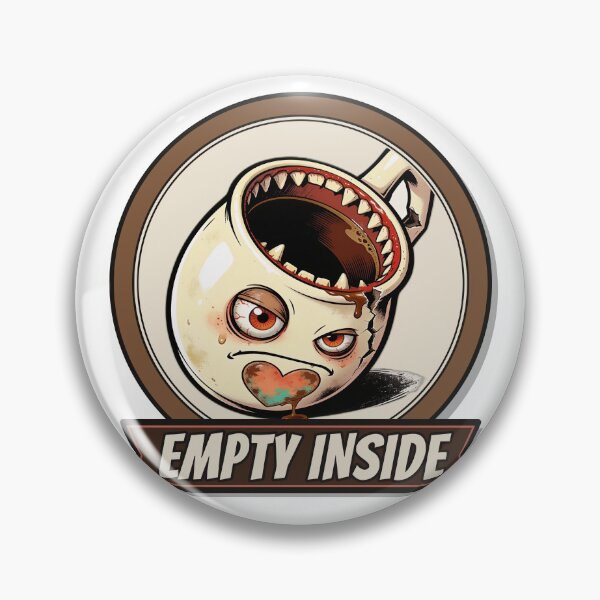Item preview, Empty Inside Grumpy Cracked Coffee Mug Cartoon designed and sold by schnurrzz.