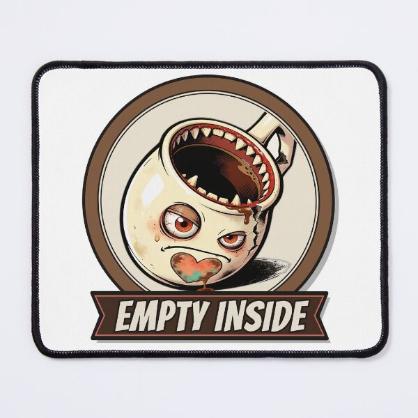 Item preview, Empty Inside Grumpy Cracked Coffee Mug Cartoon designed and sold by schnurrzz.