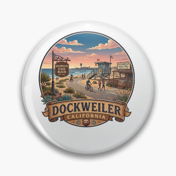 Item preview, Dockweiler State Beach California Vintage Travel Emblem designed and sold by LittleArij.