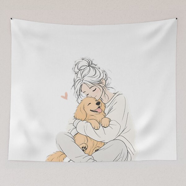 Item preview,  Golden Retriever Love | Line Art designed and sold by Petsthetic.