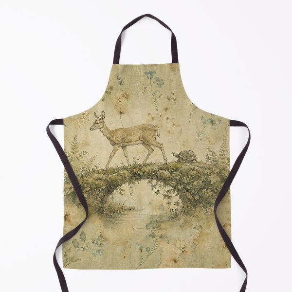 Item preview, Safe Passage White Tailed Deer and Turtle Moss Bridge Print designed and sold by RescueHeart10.