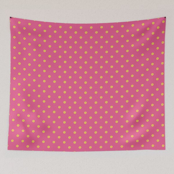 Item preview, Pink and Gold Polka Dots | Yellow Spots on Pink Pattern | Preppy Pink and Mustard Yellow Dots | Retro Polka Dot Seamless Pattern | Vibrant Magenta and Gold Dots Design designed and sold by VivaFy.
