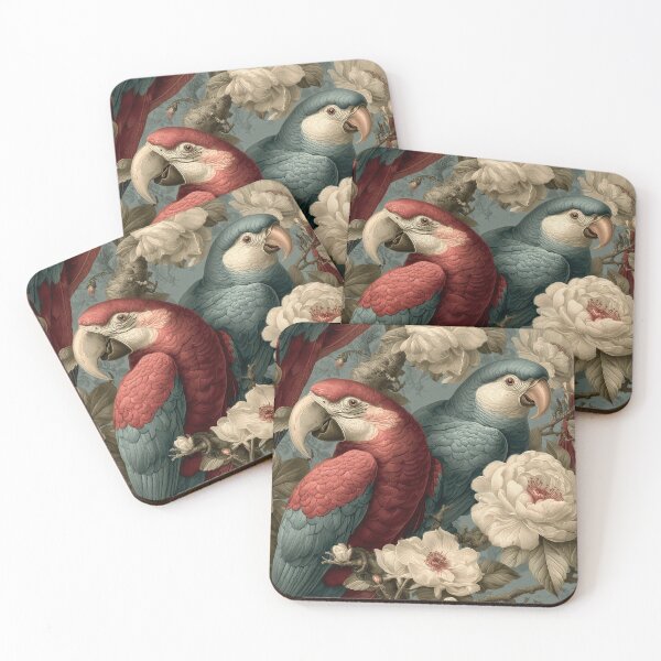 Item preview, Vintage Botanic Jungle Parrots By Moose Disco designed and sold by MooseDisco.