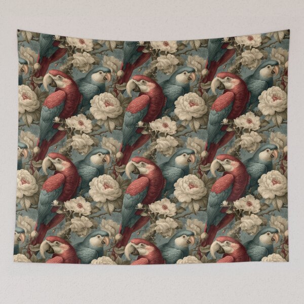 Item preview, Vintage Botanic Jungle Parrots By Moose Disco designed and sold by MooseDisco.