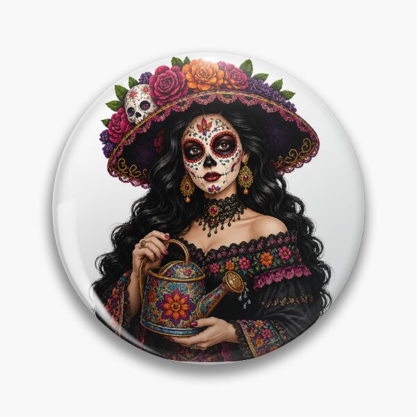 Item preview, Cátrina Plant Mom – Día de los Muertos Houseplant Lover Art designed and sold by CottageGardenCo.