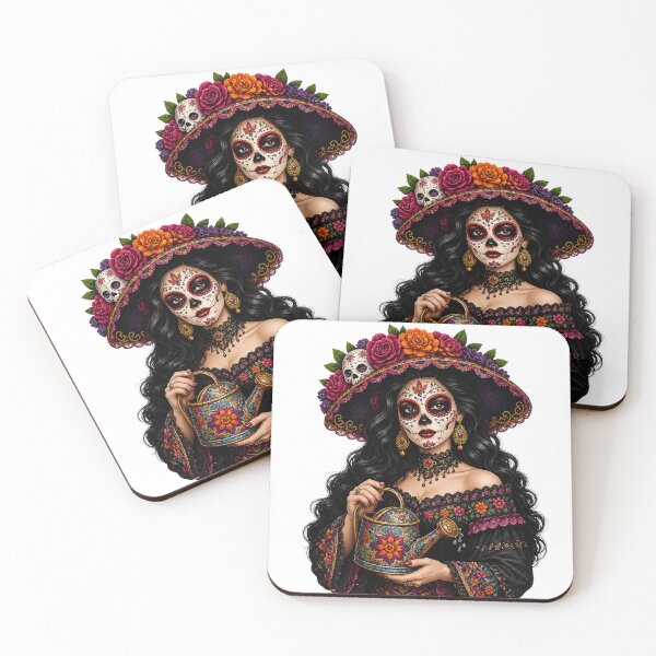 Item preview, Cátrina Plant Mom – Día de los Muertos Houseplant Lover Art designed and sold by CottageGardenCo.