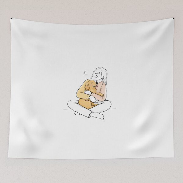Item preview, Golden Retriever Love | Cozy Dog Cuddle Line Art designed and sold by Petsthetic.