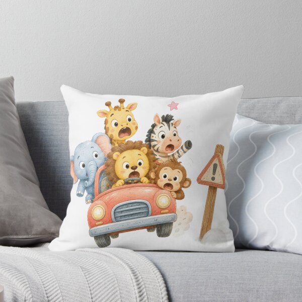 Item preview, Cute Safari Animals Road Trip - Funny Wild Animals Driving Car Art designed and sold by ToonyTeez.