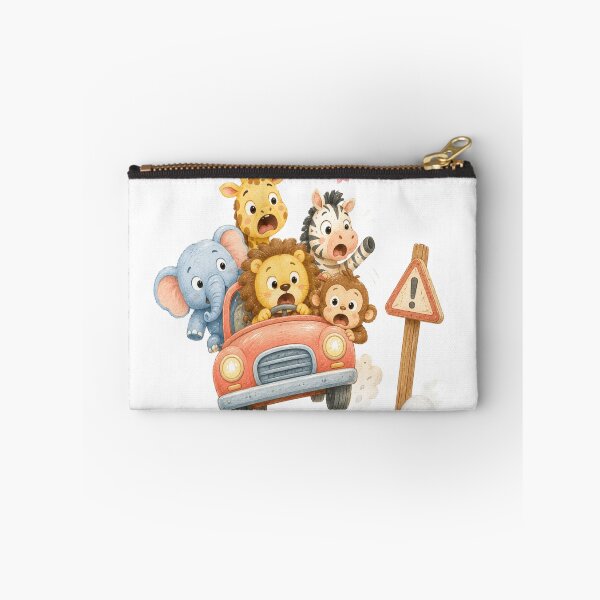 Item preview, Cute Safari Animals Road Trip - Funny Wild Animals Driving Car Art designed and sold by ToonyTeez.