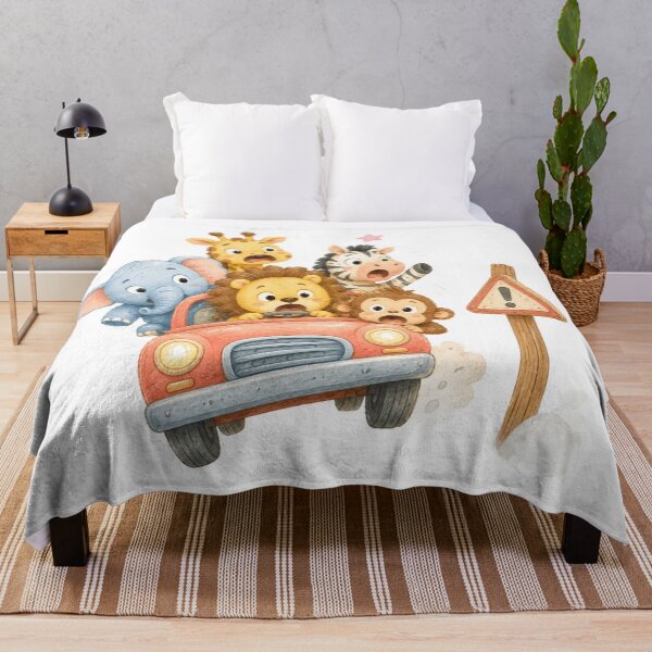 Item preview, Cute Safari Animals Road Trip - Funny Wild Animals Driving Car Art designed and sold by ToonyTeez.