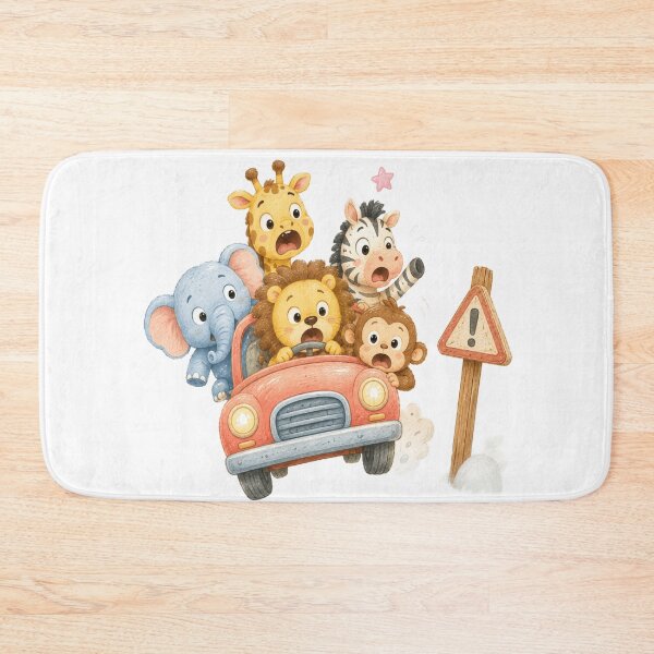 Item preview, Cute Safari Animals Road Trip - Funny Wild Animals Driving Car Art designed and sold by ToonyTeez.