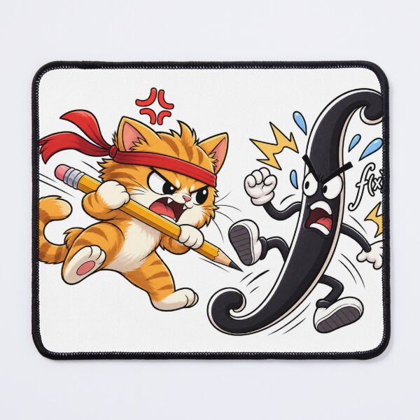 Item preview, Angry Cat Fighting Calculus Integral Math Humor designed and sold by RaulWeirdAndFun.