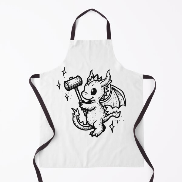 Item preview, Baby Dragon with Hammer Tattoo Flash Design designed and sold by Qubivibe.