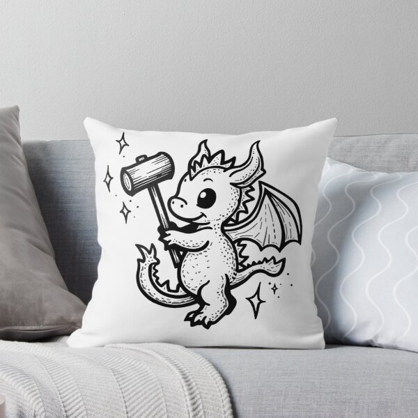 Item preview, Baby Dragon with Hammer Tattoo Flash Design designed and sold by Qubivibe.
