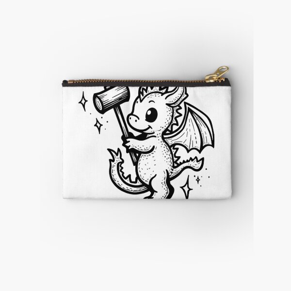 Item preview, Baby Dragon with Hammer Tattoo Flash Design designed and sold by Qubivibe.