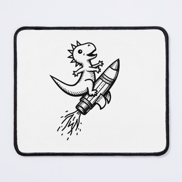 Item preview, Baby Dinosaur Rocket Ride Tattoo Flash designed and sold by Qubivibe.