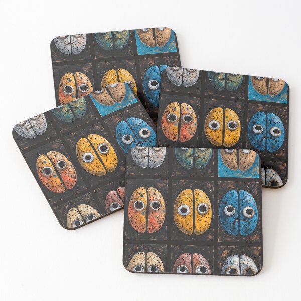 Item preview, Nine portraits of abstract brains with human eyes designed and sold by Mianku | Für das Leben.