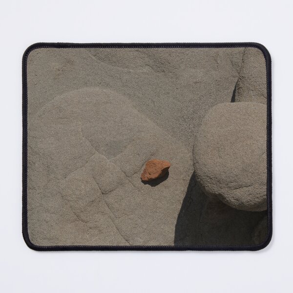 Item preview, Close view of sandy rocks with contrasting burnt orange stone designed and sold by lisavonbiela.