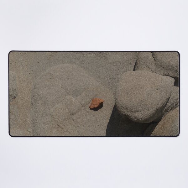 Item preview, Close view of sandy rocks with contrasting burnt orange stone designed and sold by lisavonbiela.