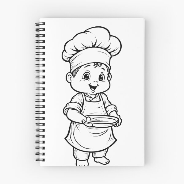 Item preview, Baby Chef Line Art Tattoo Flash designed and sold by Qubivibe.