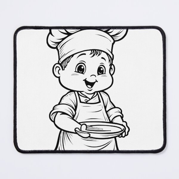 Item preview, Baby Chef Line Art Tattoo Flash designed and sold by Qubivibe.